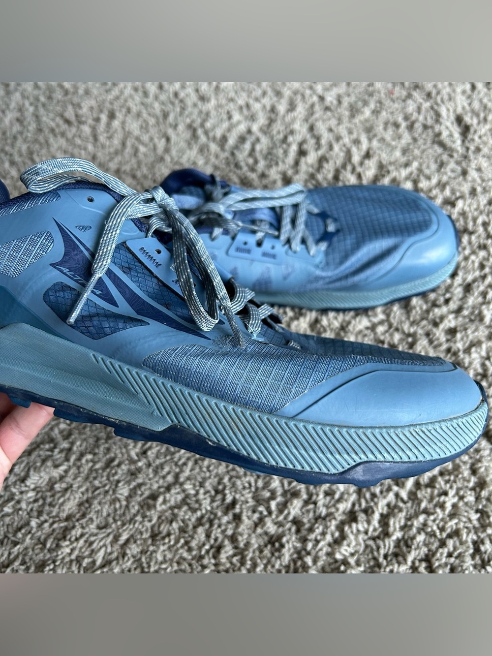 Altra Lone Peak 8 Trail Running Shoes Mens 12.5 Mineral Blue EGO MaxTrac Sneaker - Picture 4 of 16